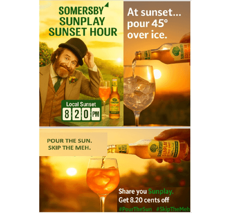 Sunset Hour: campaign dramatization for social moments.